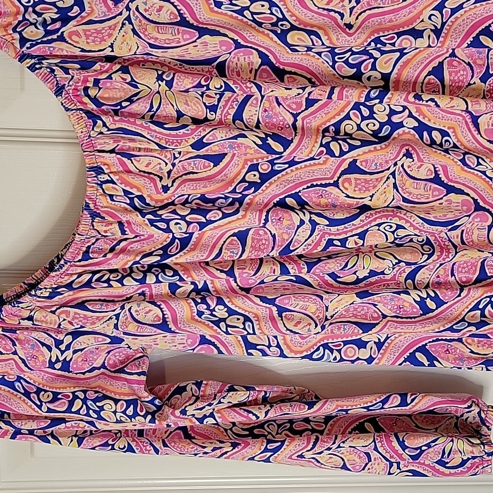Lilly Pulitzer Lana Romper Can't Resist Pattern Small Shorts Pink Blue Yellow - Picture 2 of 7
